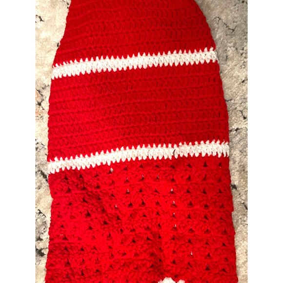 Handmade Crochet Knit Dog Sweater Size S Shirt Puppy Christmas Santa Red - Picture 5 of 9